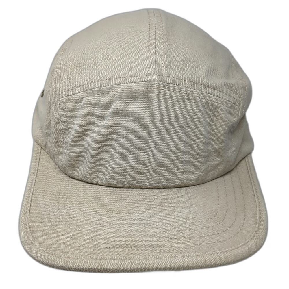 Big Accessories 5 Panel Beige One Size Slideback Flat Brim Cotton Blank Hat